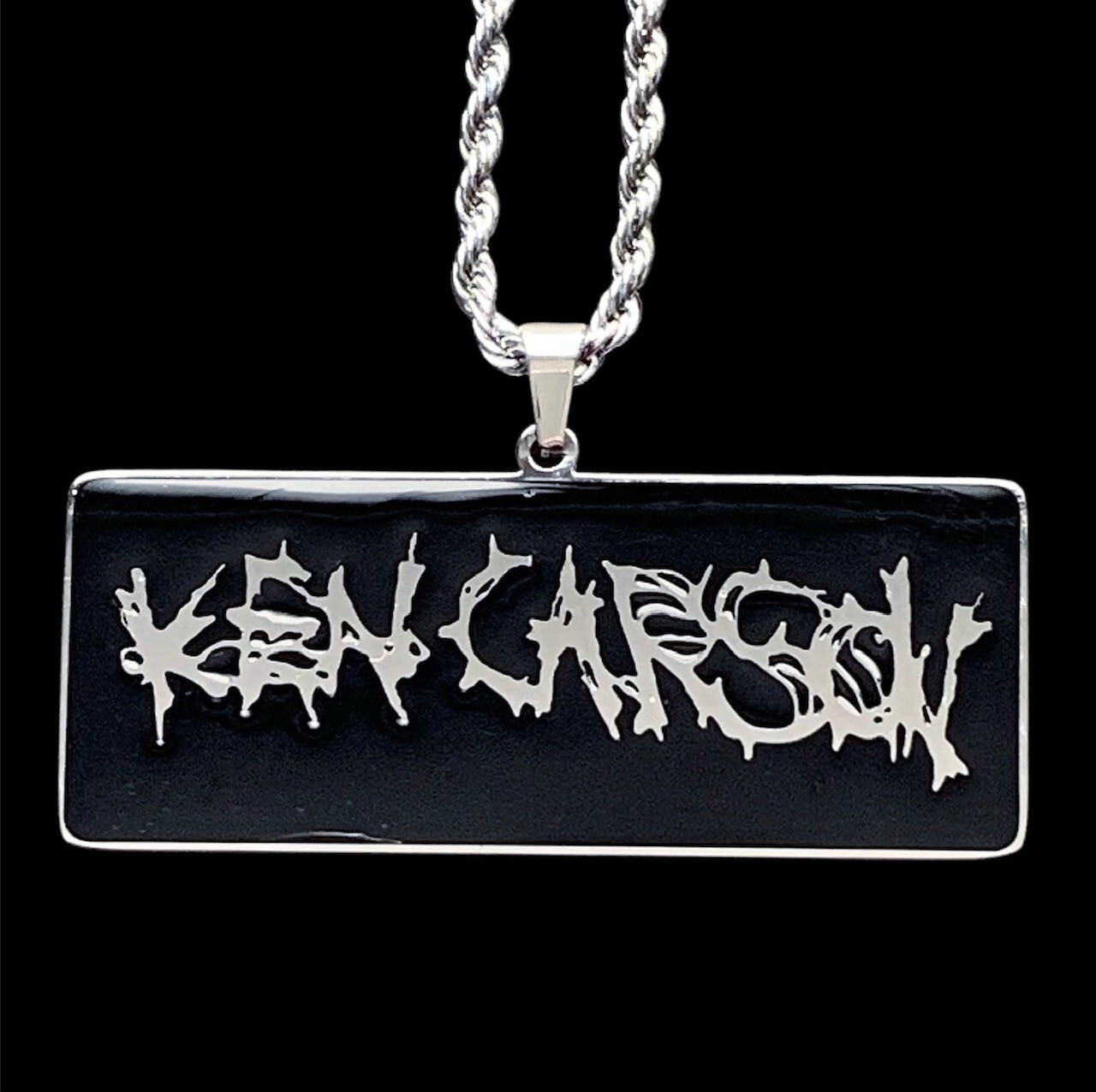 Ken Carson Necklace! Black Stainless Steel Pendant + Steel Chain Opium Carti