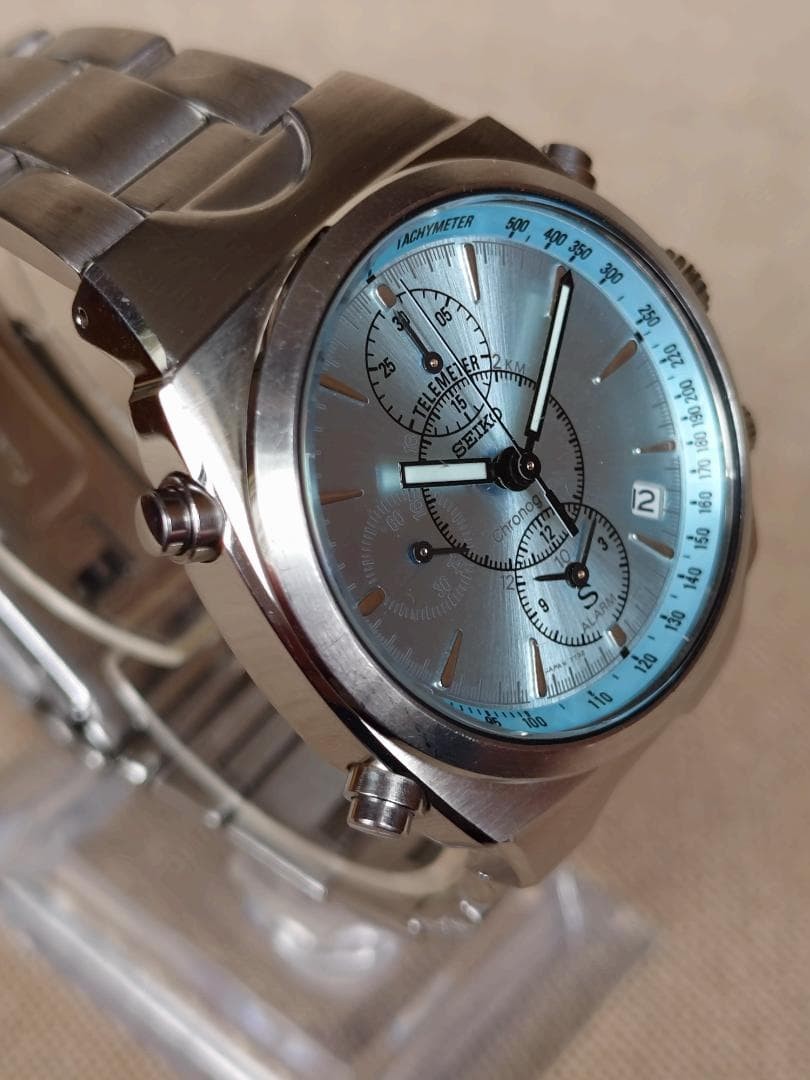 Seiko 7T32-9000 Chronograph Watch Wrist 17.5cm