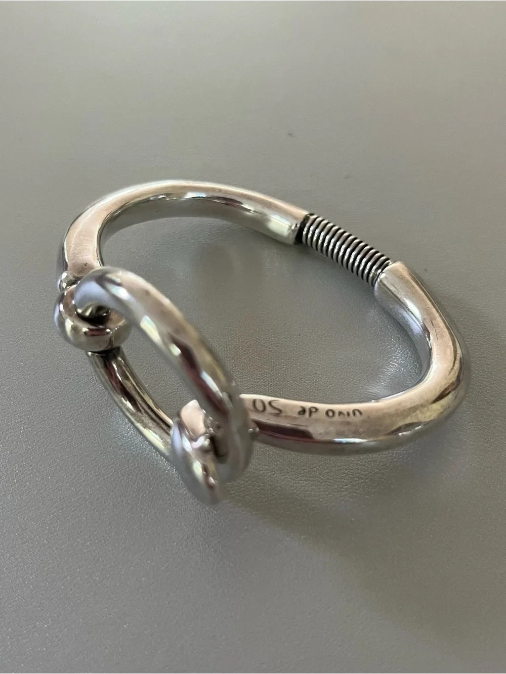 UNOde50 “Hooked On A Feeling” Silver Plated Bangle Bracelet, rare