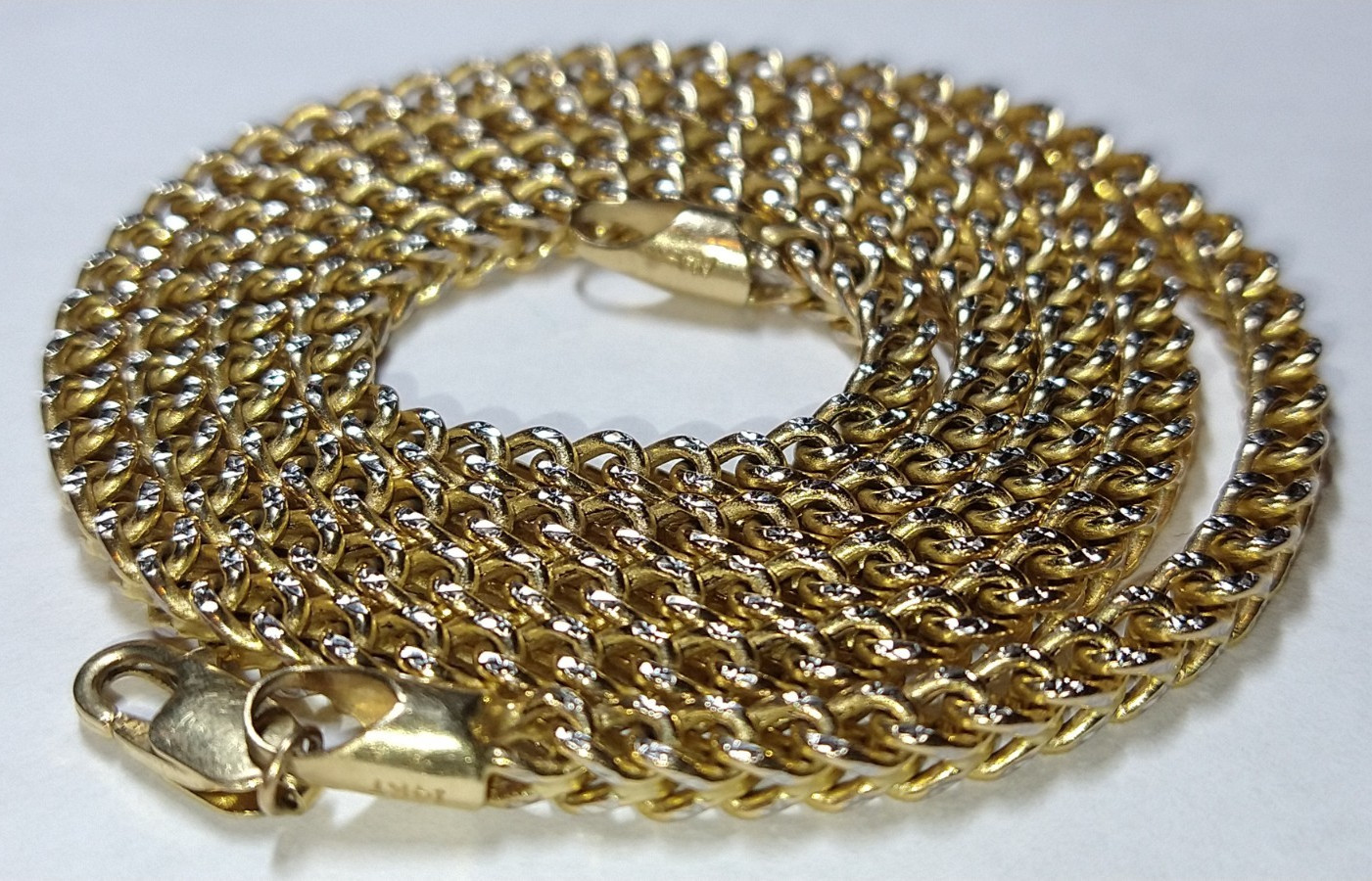 14k gold hollow square franco chain 21.73 grams – 22.25″