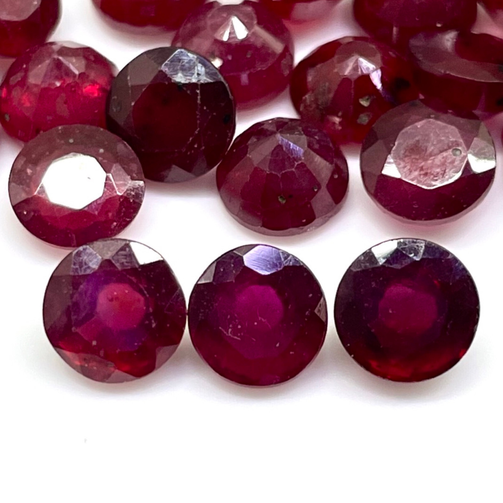 6 Pcs Natural Ruby 6mm Round Cut Rich Red Loose Gemstones Wholesale Lot