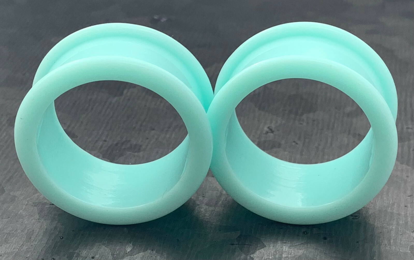 PAIR Teal Solid Silicone Tunnels Double Flare Plugs Earlets Gauges up to 2 inch!