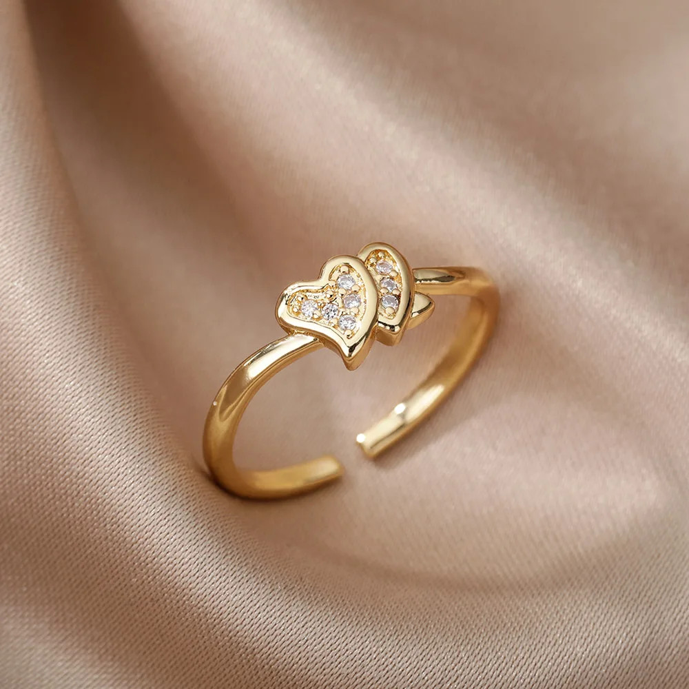 Adjustable Animal Ring Stainless Steel Cubic Zirconia Open Wedding Women Jewelry