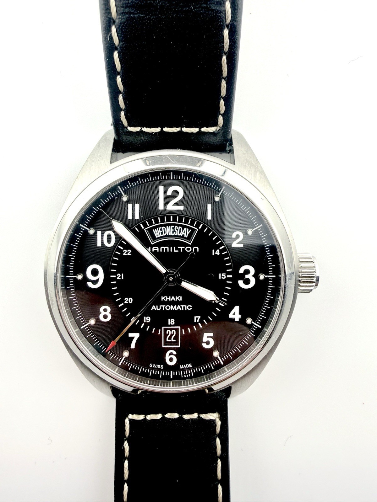 Hamilton Khaki Field Day Date H70505733 42mm Black Dial Automatic Watch w/ Box