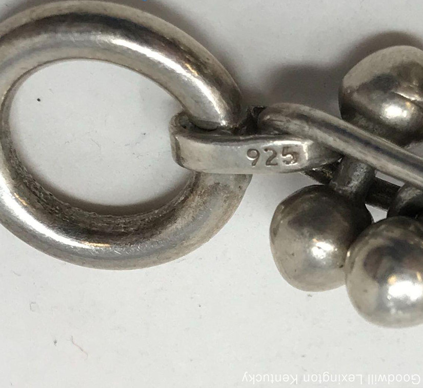 Vintage Modernist Sterling Silver 925 DNA Twist Bead Bracelet Heavy 76.6g 8.5