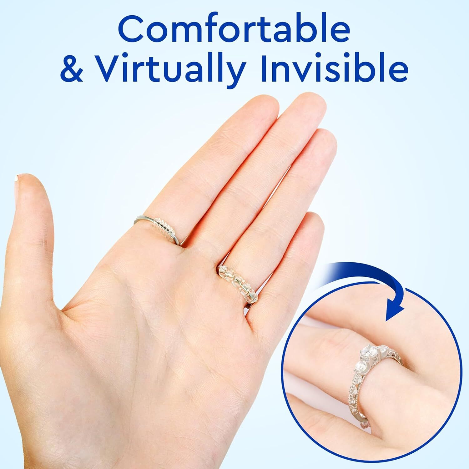 Ring Sizer Adjuster for Loose Rings, Fits Bands Up to 6mm 0.5-1.5 Sizes, 12 Pack
