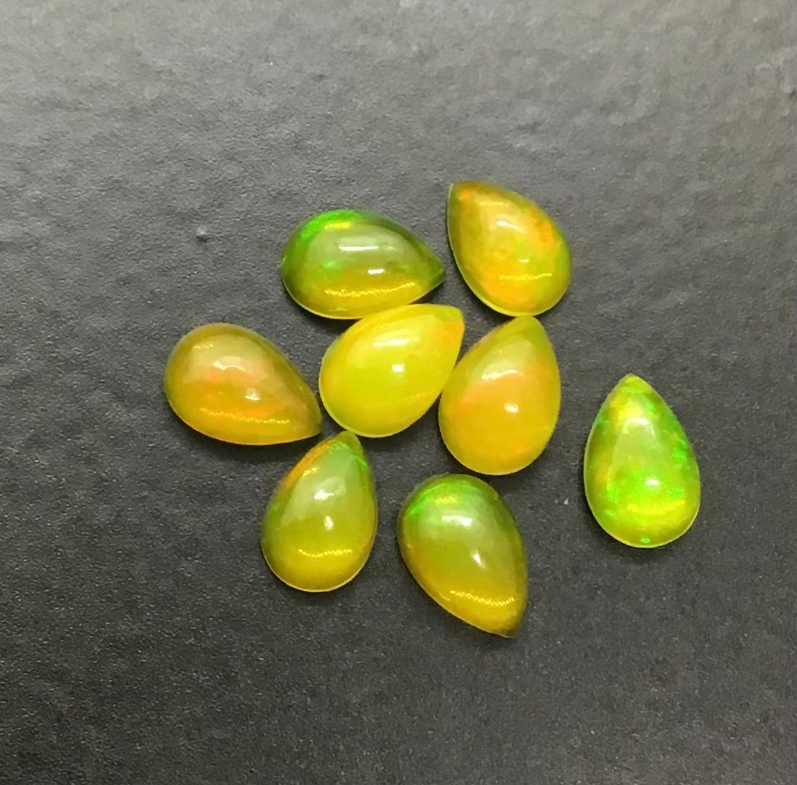 Ethiopian Yellow Opal AAA Natural Pear Flat Back Loose Gemstone For All Jewelry
