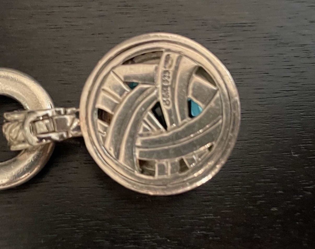 David Yurman Sterling Silver 925 Blue Topaz Diamond Bezel Cable Necklace