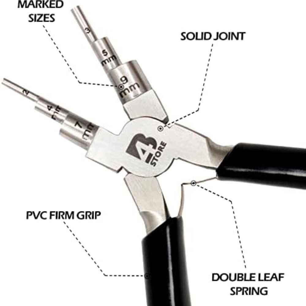 6 in 1 Bail Making Pliers Wire Looping Forming Pliers with Non-Slip Comfort Grip