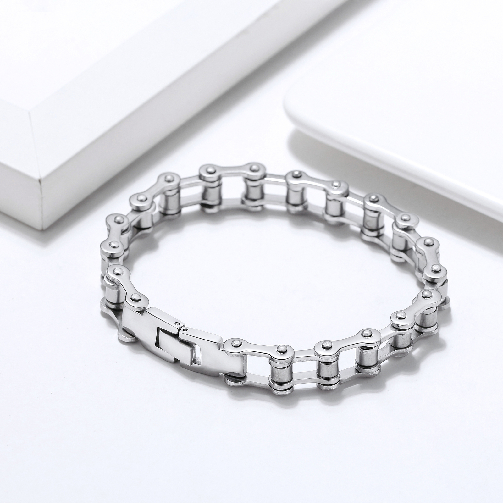 Biker Bracelet for Men Stainless Steel Bracelet Goth Motorcycle Bike Chain by…