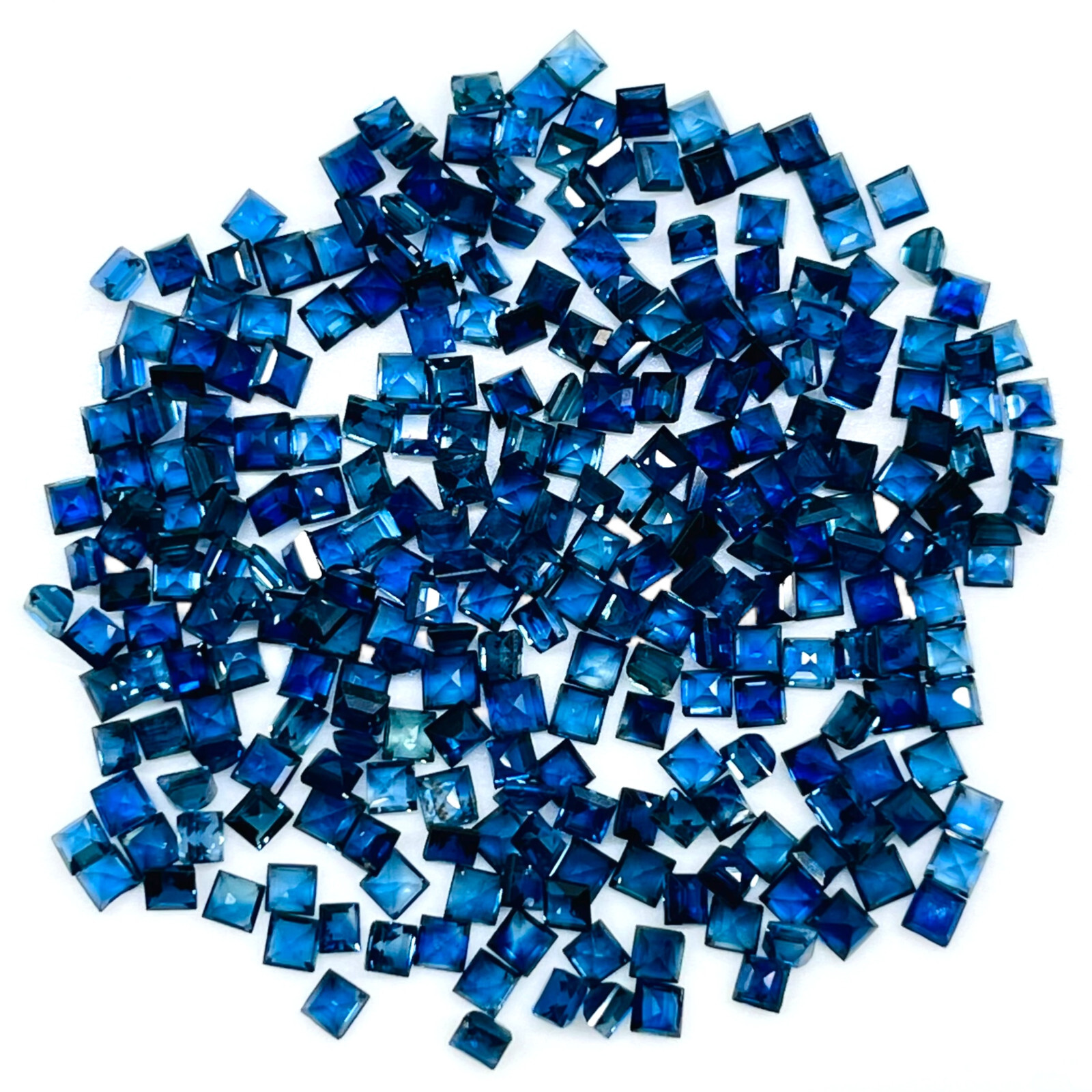 VVS 25 Pcs Natural Ceylon Blue Sapphire 1.7mm Square Cut Loose Gemstones Lot