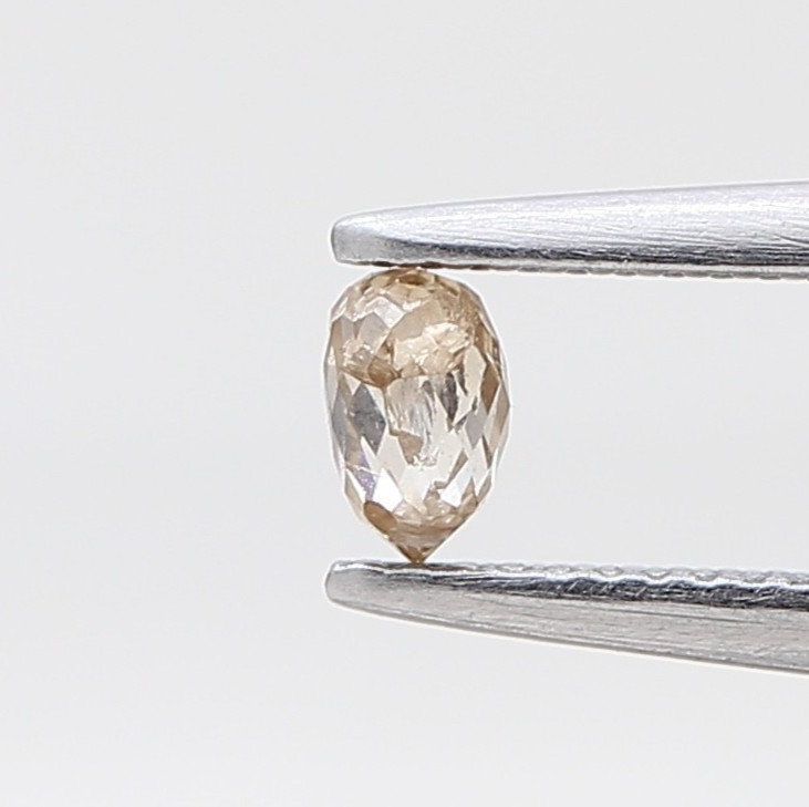 Champagne Color Briolette Bead Cut Natural Fancy Diamond Untreated 0.13ct 3.5mm