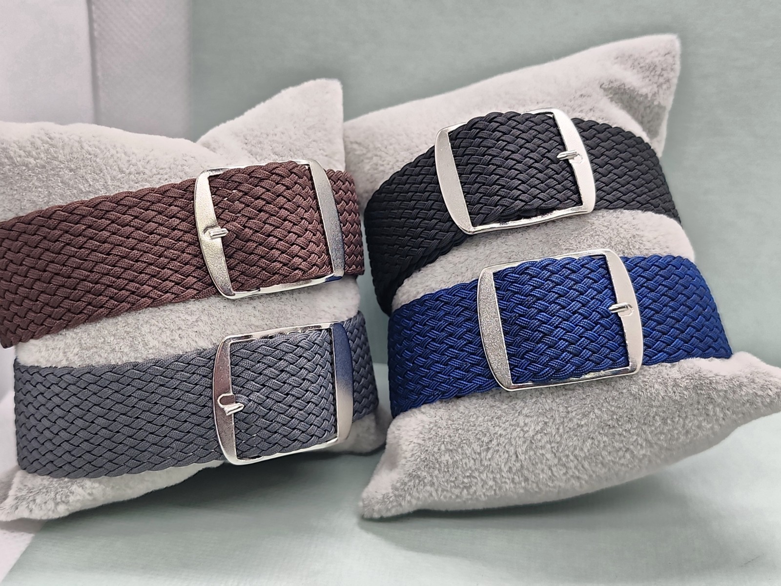 Four 1960’s-70’s NOS 20mm Perlon Woven Nylon 1 Piece Military Style Watch Bands