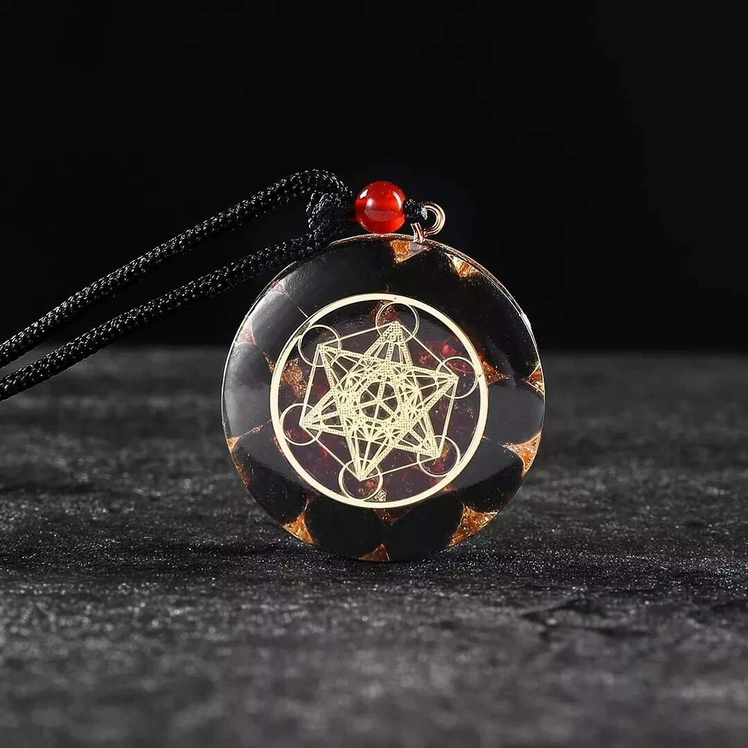Black Tourmaline Orgone Necklace Crystal Healing Spiritual Protection Pendant