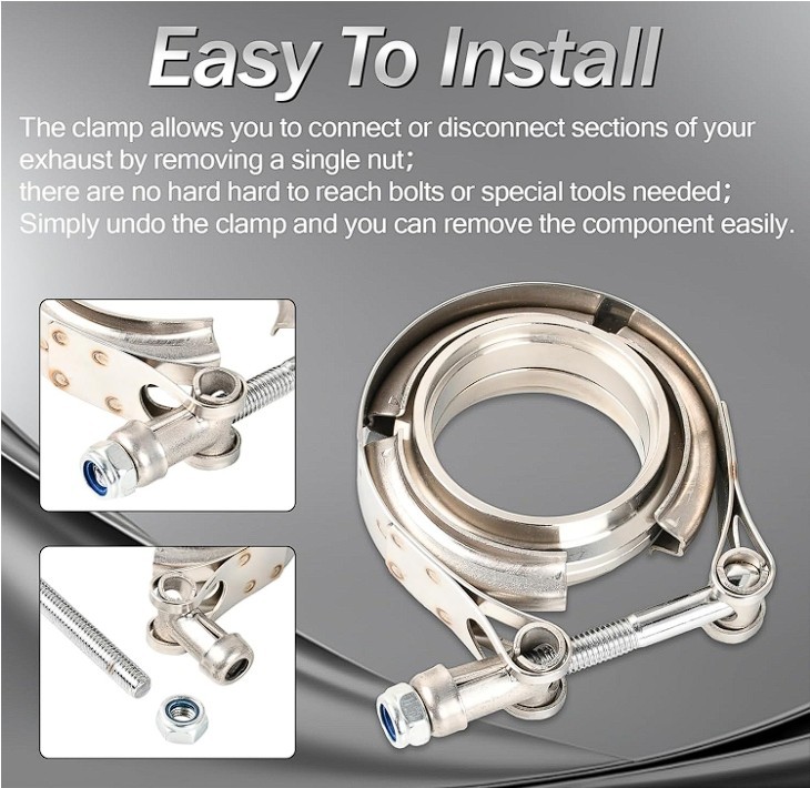 2 inch V Band Clamp with Male ＆ Female Flange, 304 Stainless Steel 2″ V 2 INCH