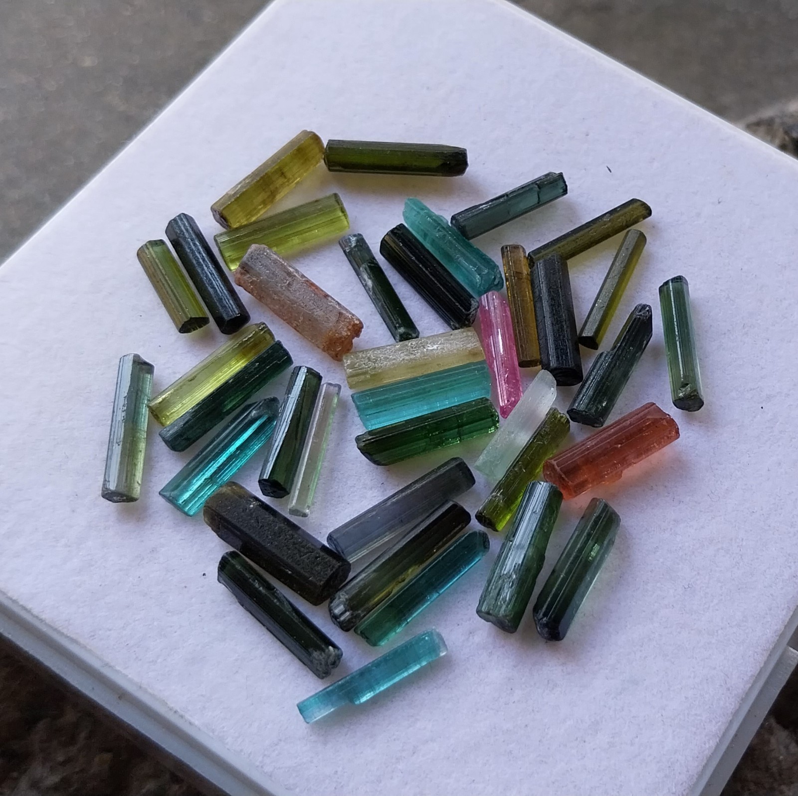 56.5 Ct 10.5 to 14.5 MM Natural Multi Tourmaline Raw Rough Pencil 37 Piece Lot