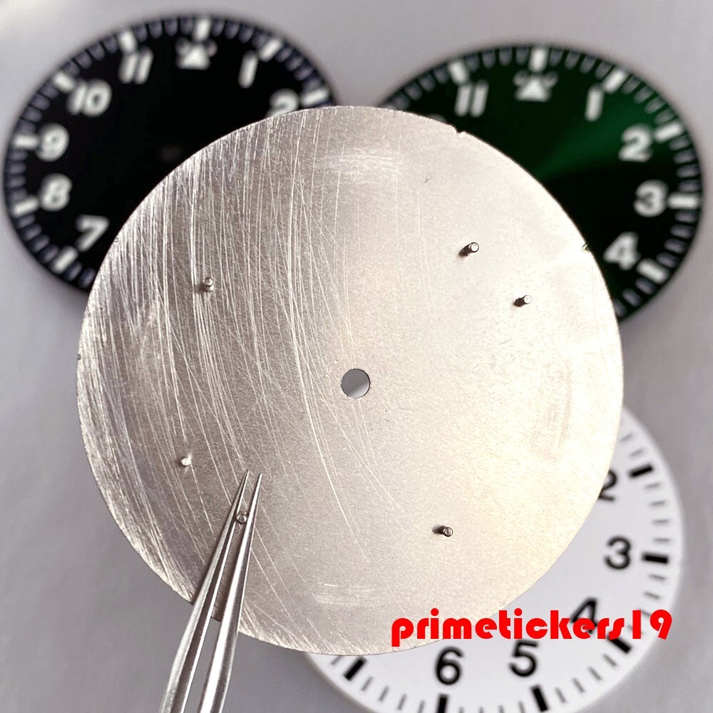 38mm Pilot Watch Dial+Hands Set Parts Luminous Fit NH35 NH36 NH38 ETA2824 PT5000