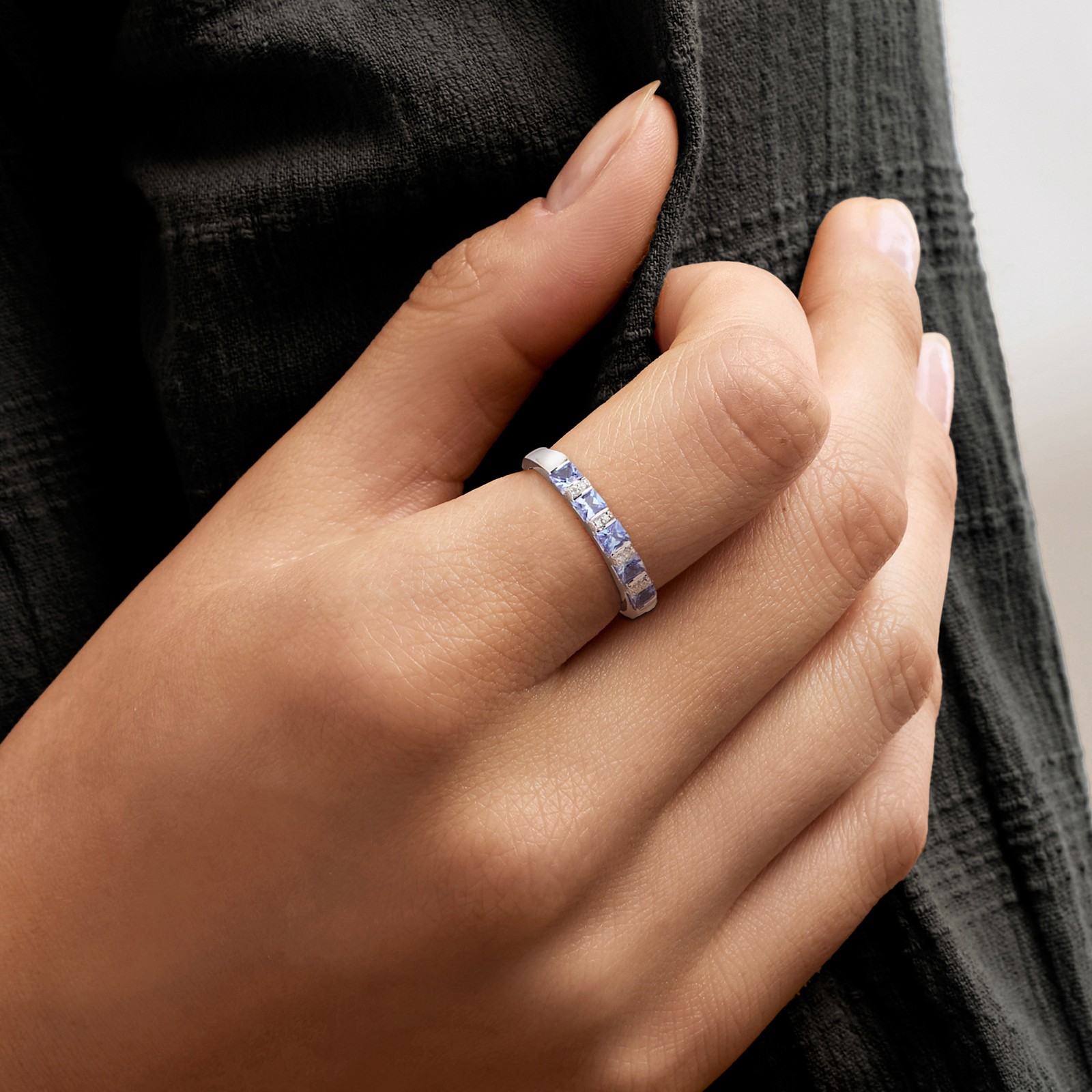 Ross-Simons 0.70 ct. t.w. Tanzanite Ring With Diamonds in Sterling Silver