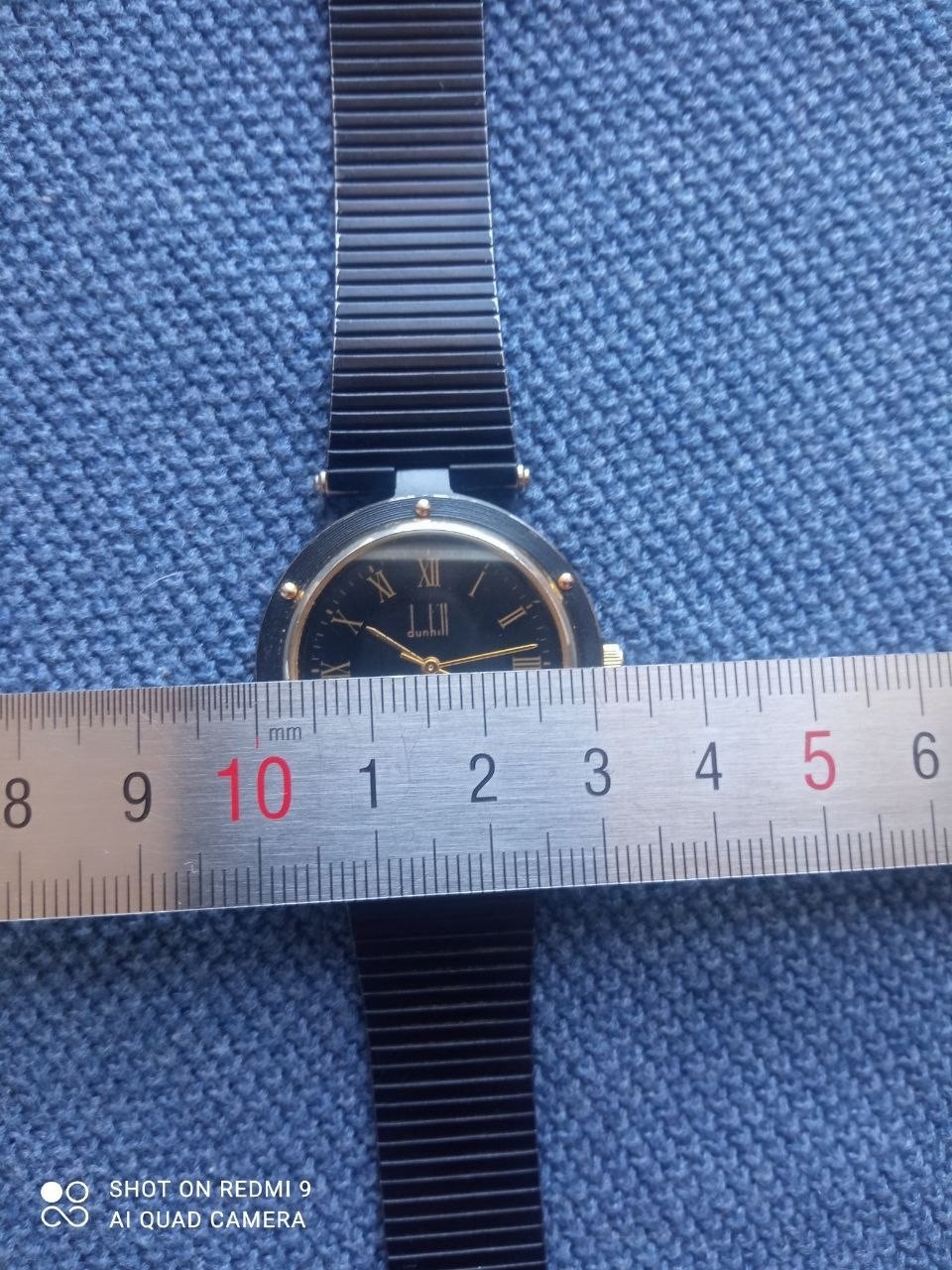 Rare Vintage Dunhill Watch Quartz Two Tone Gold & Black Dial Unisex 32 cm
