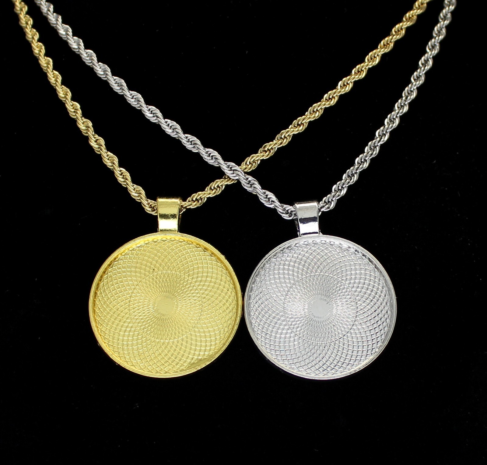 Picture + Glass Photo Pendant Gold Plated Stainless Steel Necklace Jewelry