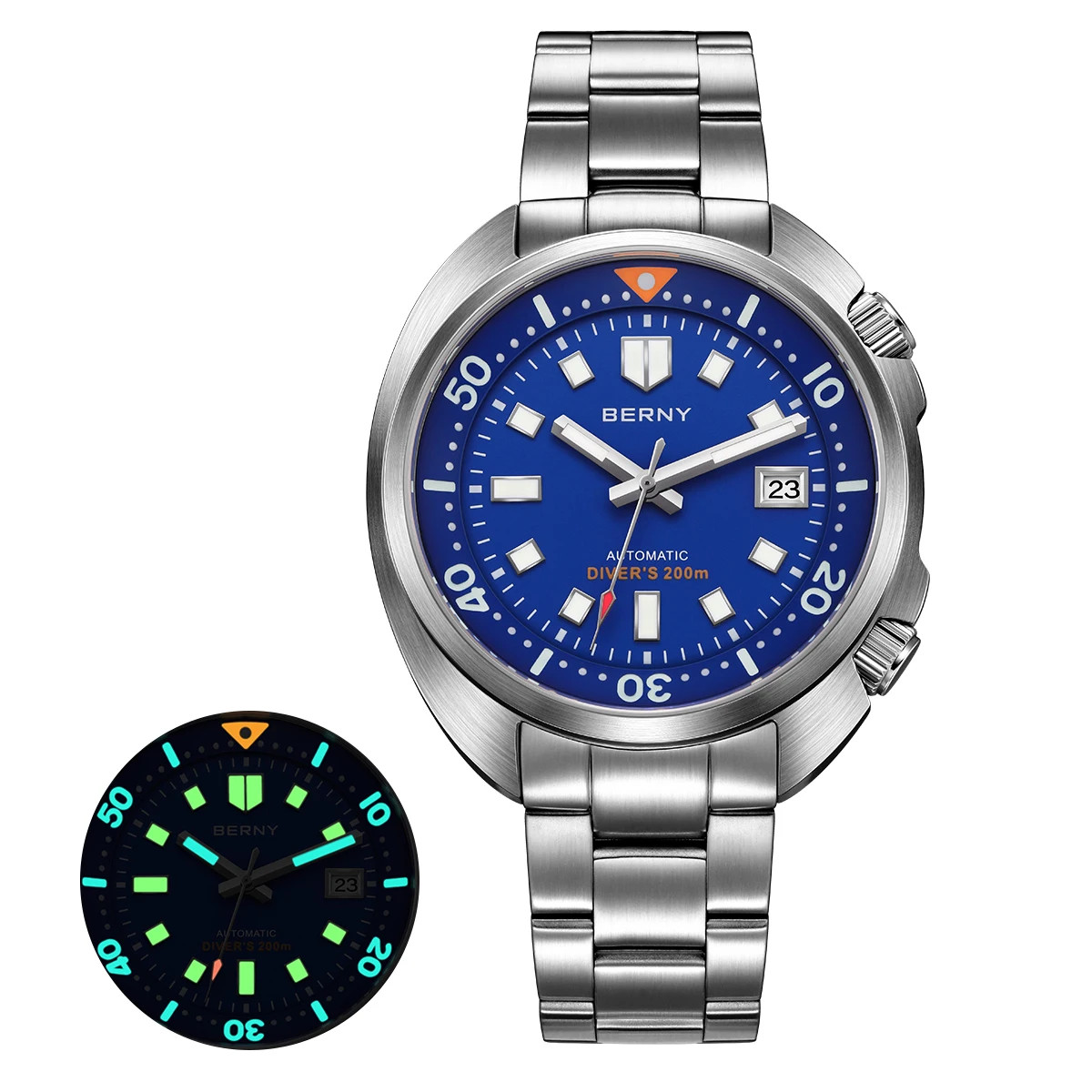 BERNY AM1970M Diver Watch Men Automatic Miyota 8215 20ATM Sapphire Luminous