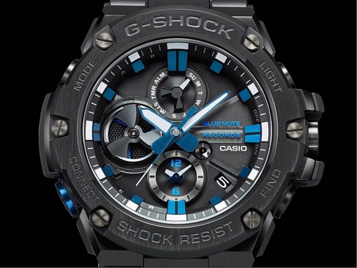 Rare CASIO G-Shock GST B100 Complete with Bluetooth BLUE NOTE RECORDS Collaborat