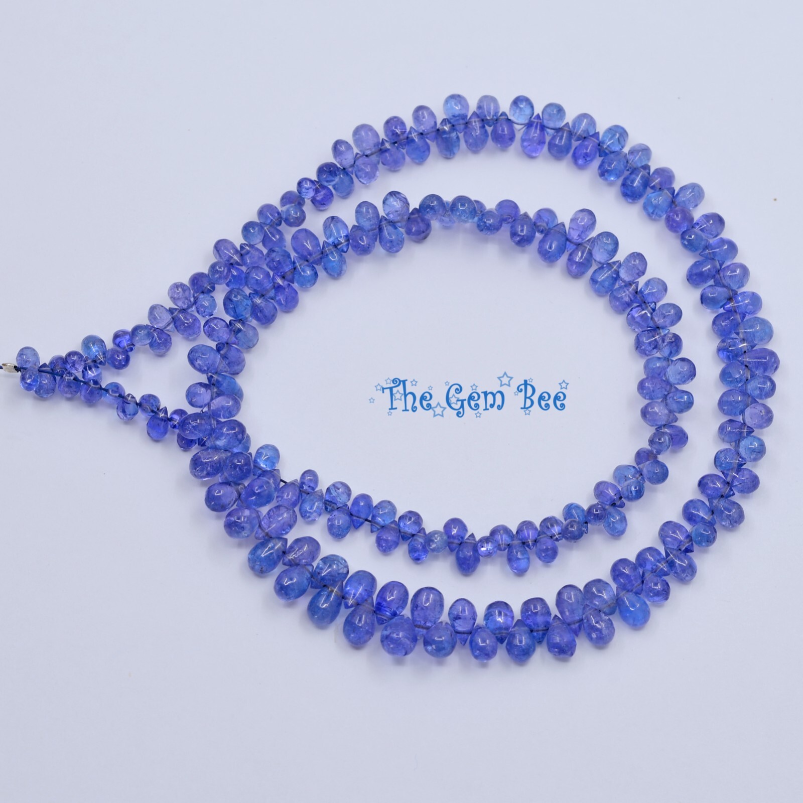 Gem Grade Tanzanite Smooth Full Teardrop Briolette Bead 16 Inch Strand
