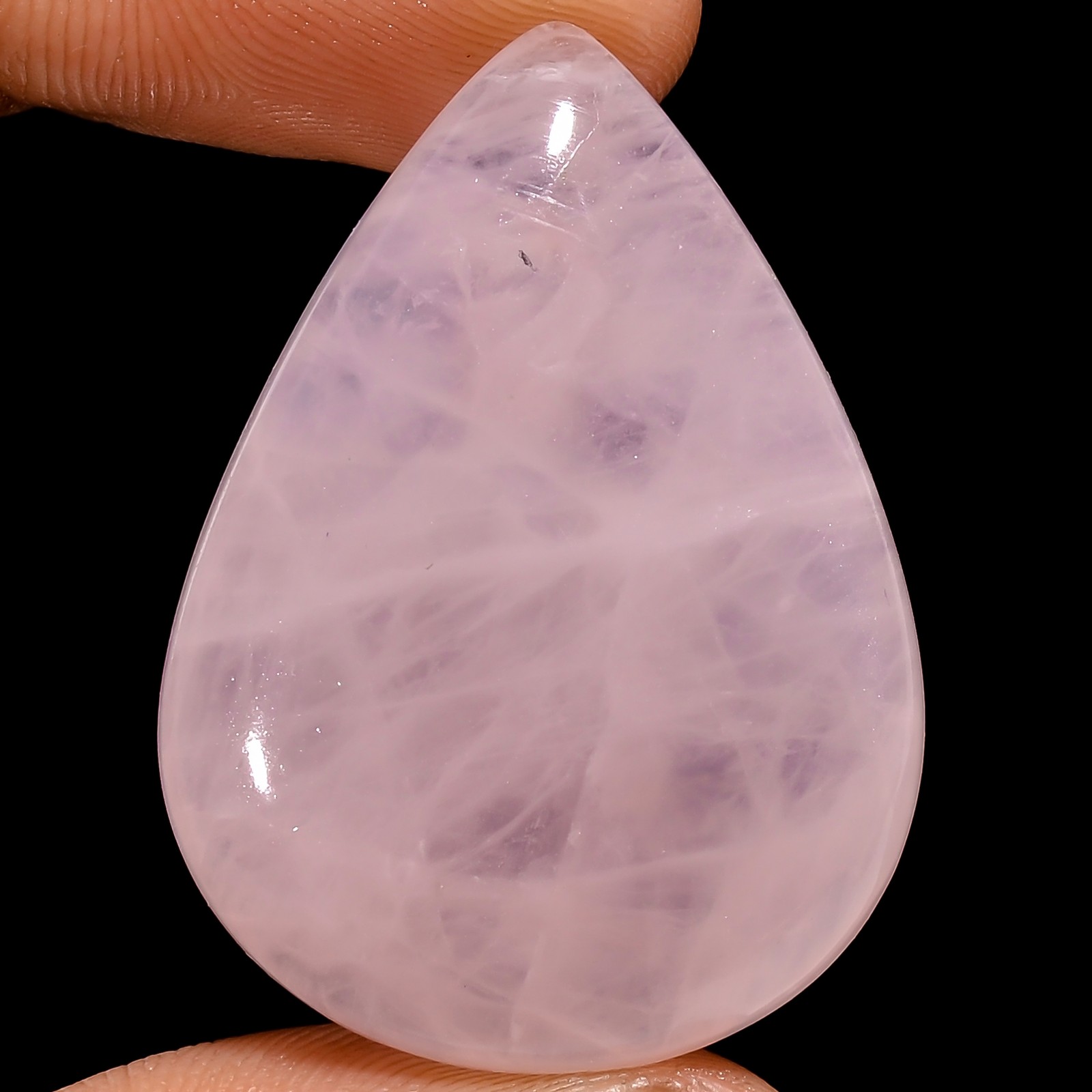 Natural Rose Quartz Pear Shape Cabochon Loose Gemstone 49 Ct 35X25X7 mm GC-30855