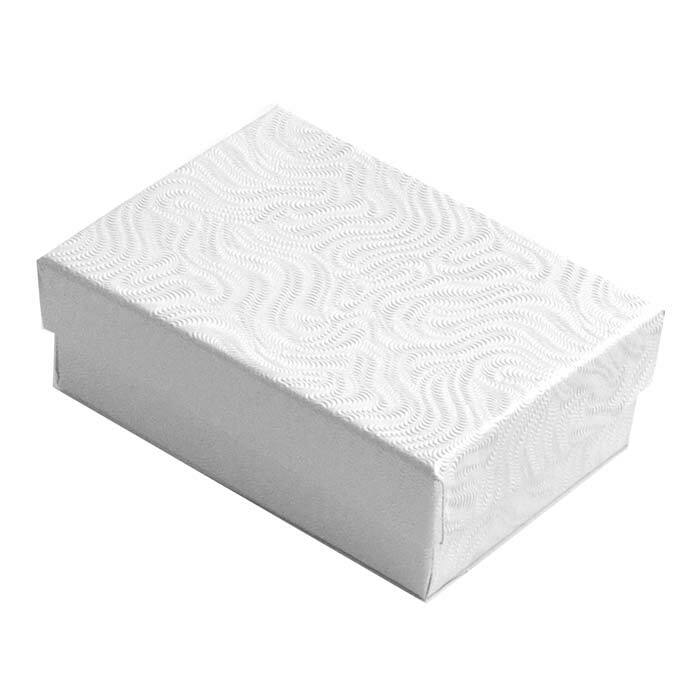 100 Swirl White Cotton Filled Boxes Jewelry Gift Box 3-1/4″ x 2-1/4″ x 1″
