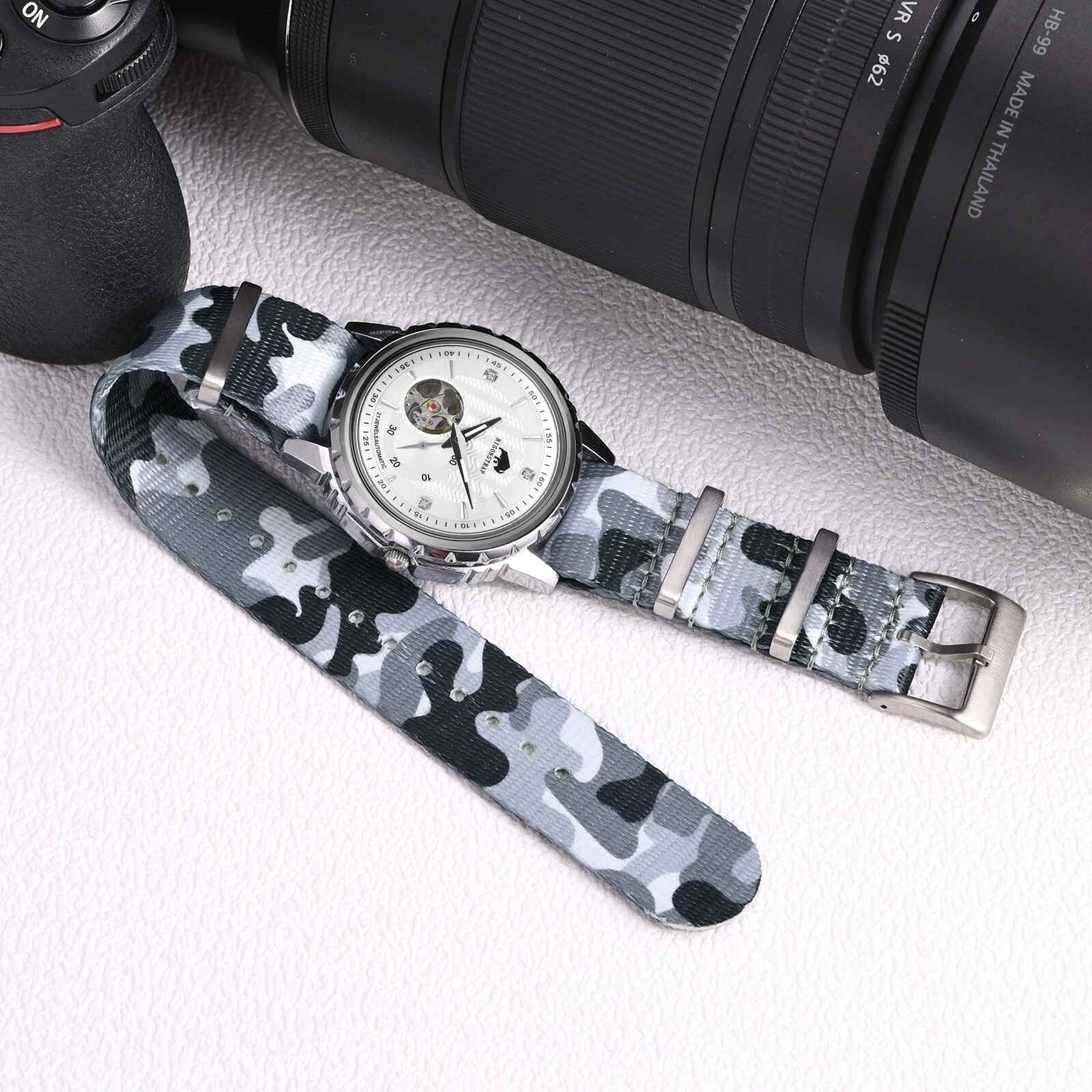BISONSTRAP Nylon Watch Band One Pieces Watch Strap 18mm 20mm 22mm Breatheble