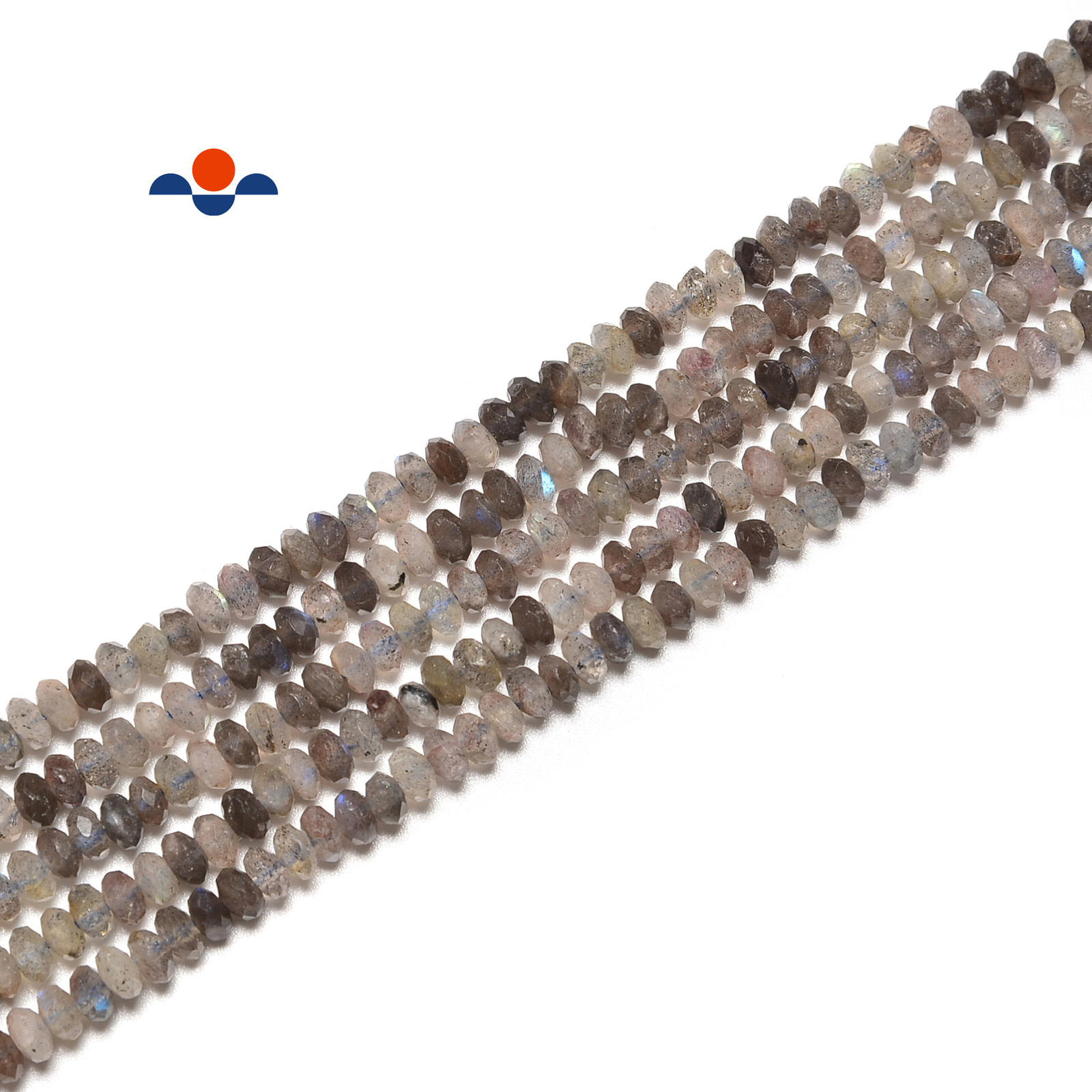 Natural Multi Gray Labradorite Faceted Rondelle Beads 3x4mm 15.5”Strand (3x4mm)