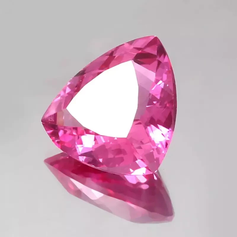 Natural Flawless Ceylon Pink Sapphire Certified 10.7 Trillion Cut Loose Gemstone