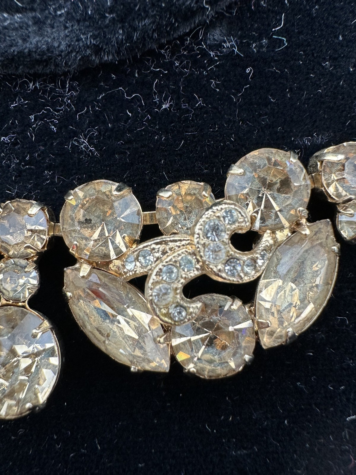 Vintage 1940s-1950s EISENBERG Gold-tone Choker Necklace 3 Piece Set Jewelry