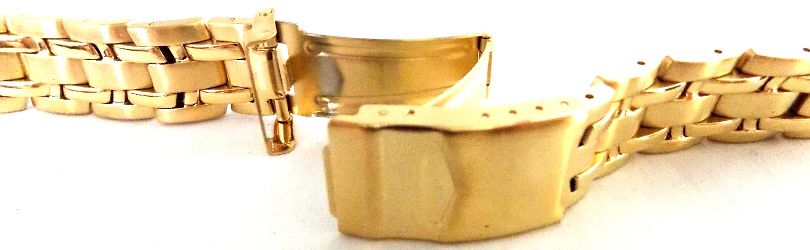 6 3/4″ 173mm Long New 22mm Gold Tone Bracelet Watch Band Trifold Security Clasp