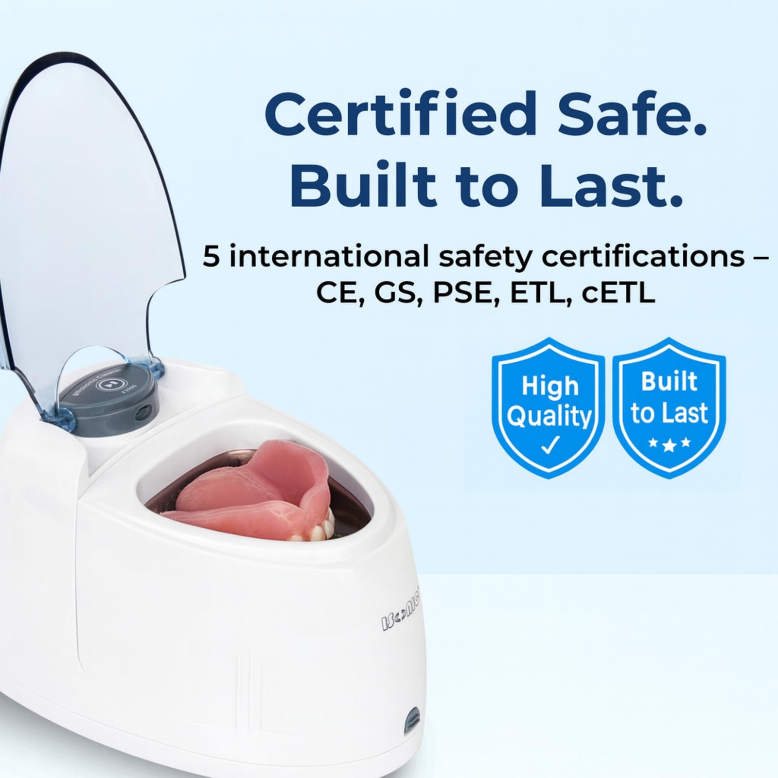 iSonic F3900 Ultrasonic Denture/Aligner/Retainer Cleaner for 1, Machine Only