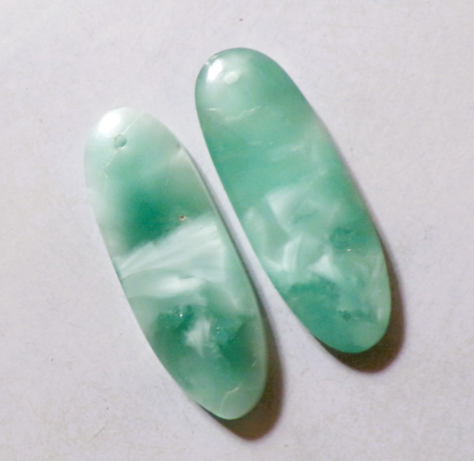 34.00 Cts Natural Hemimorphite Drilled Cabochon Match Pair Gemstone 35X12.4MM 12