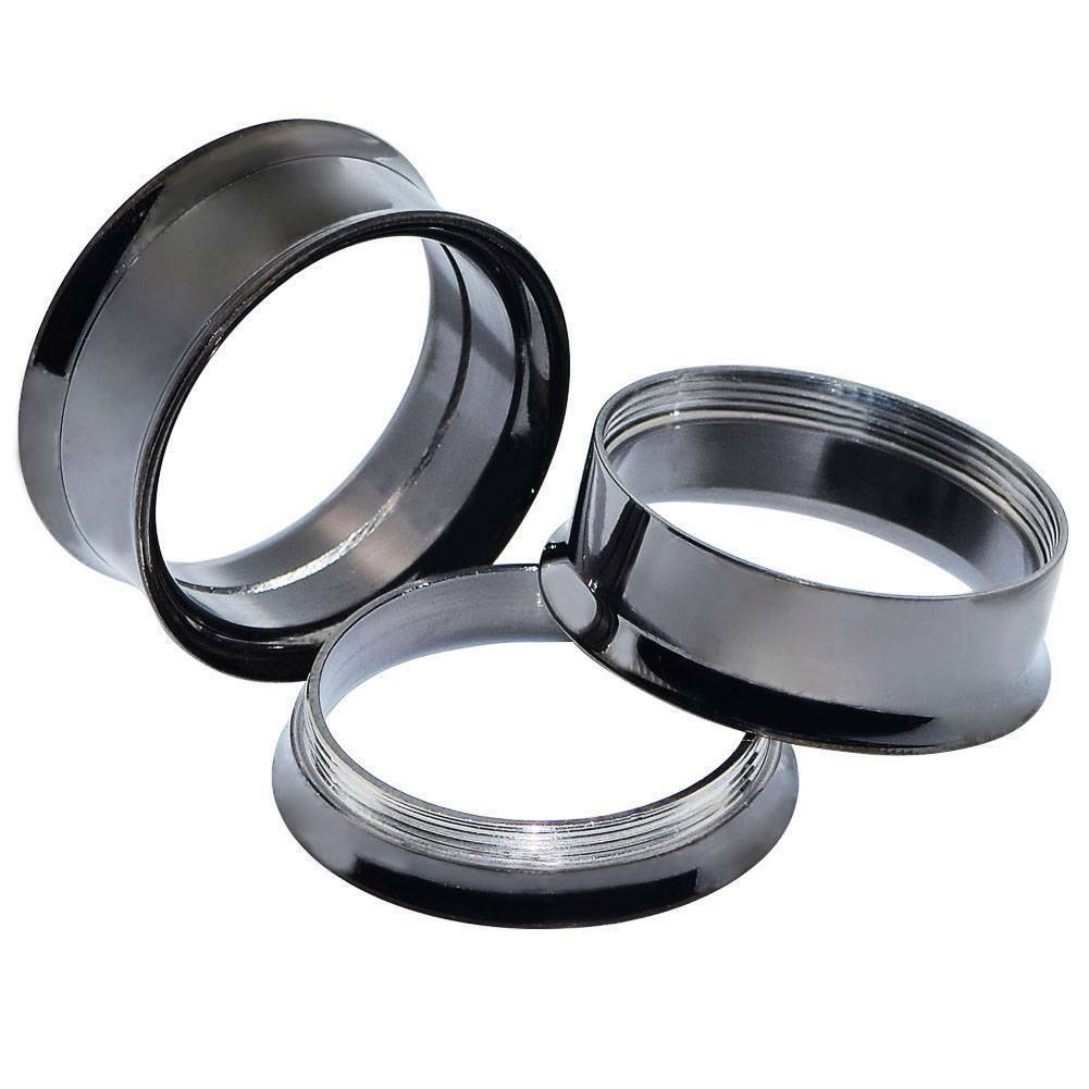 2PCS Stainless Steel Ear Gauges Plugs Screw Fit Flesh Tunnels Hollow Expanders