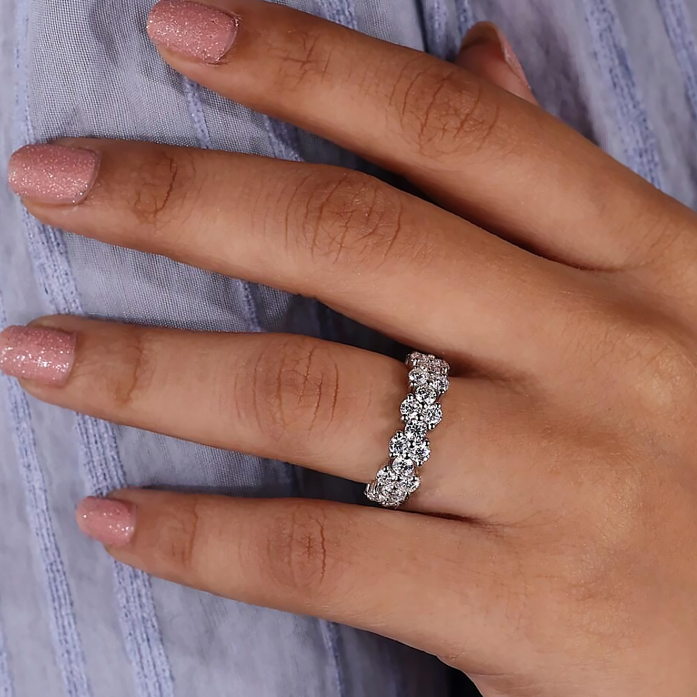 3 Ct Lab Grown Diamond Engagement Ring in 18K White Gold Round Cut Certified