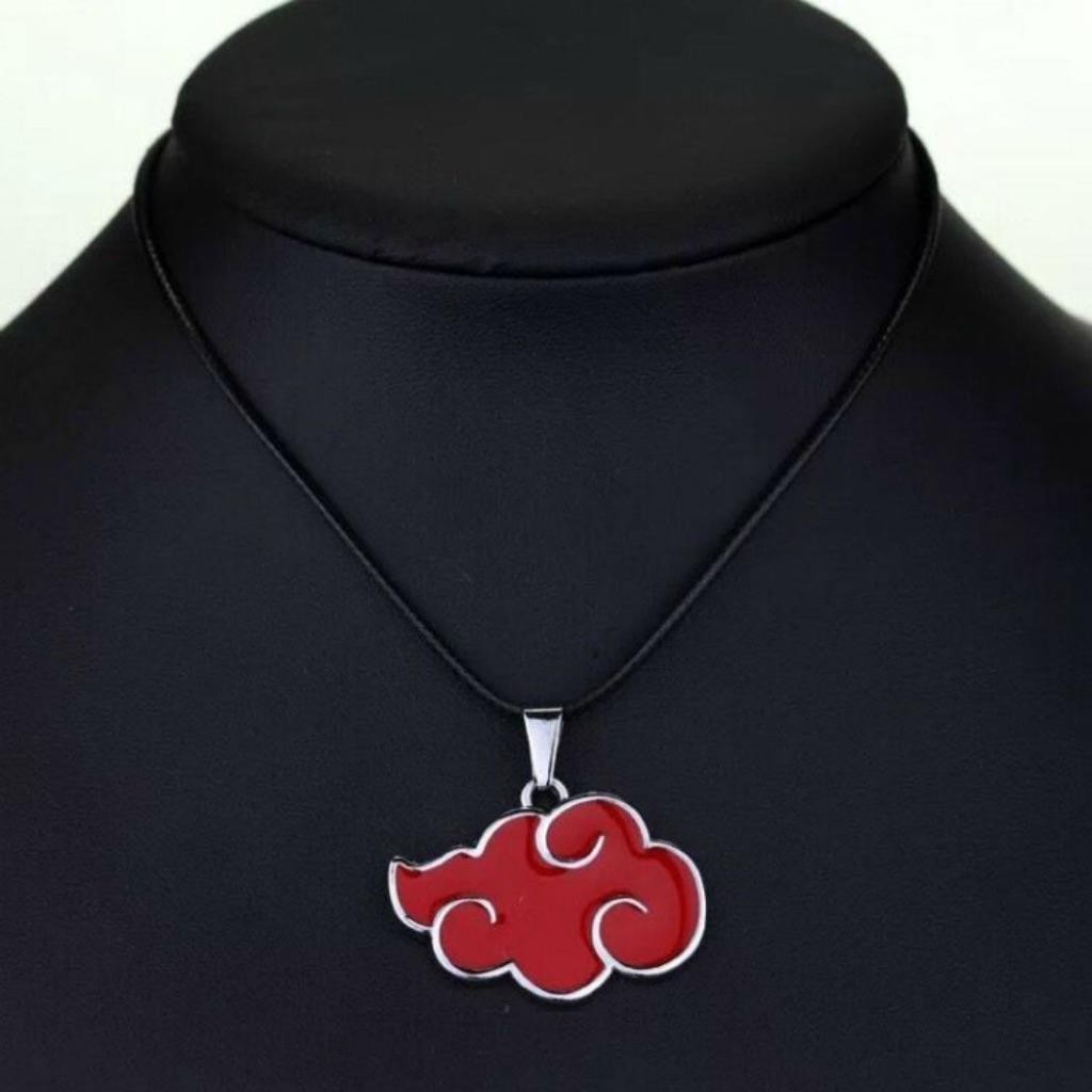 NARUTO AKATSUKI NECKLACE 1.4″ Pendant Red Cloud Manga Anime Fan Cosplay