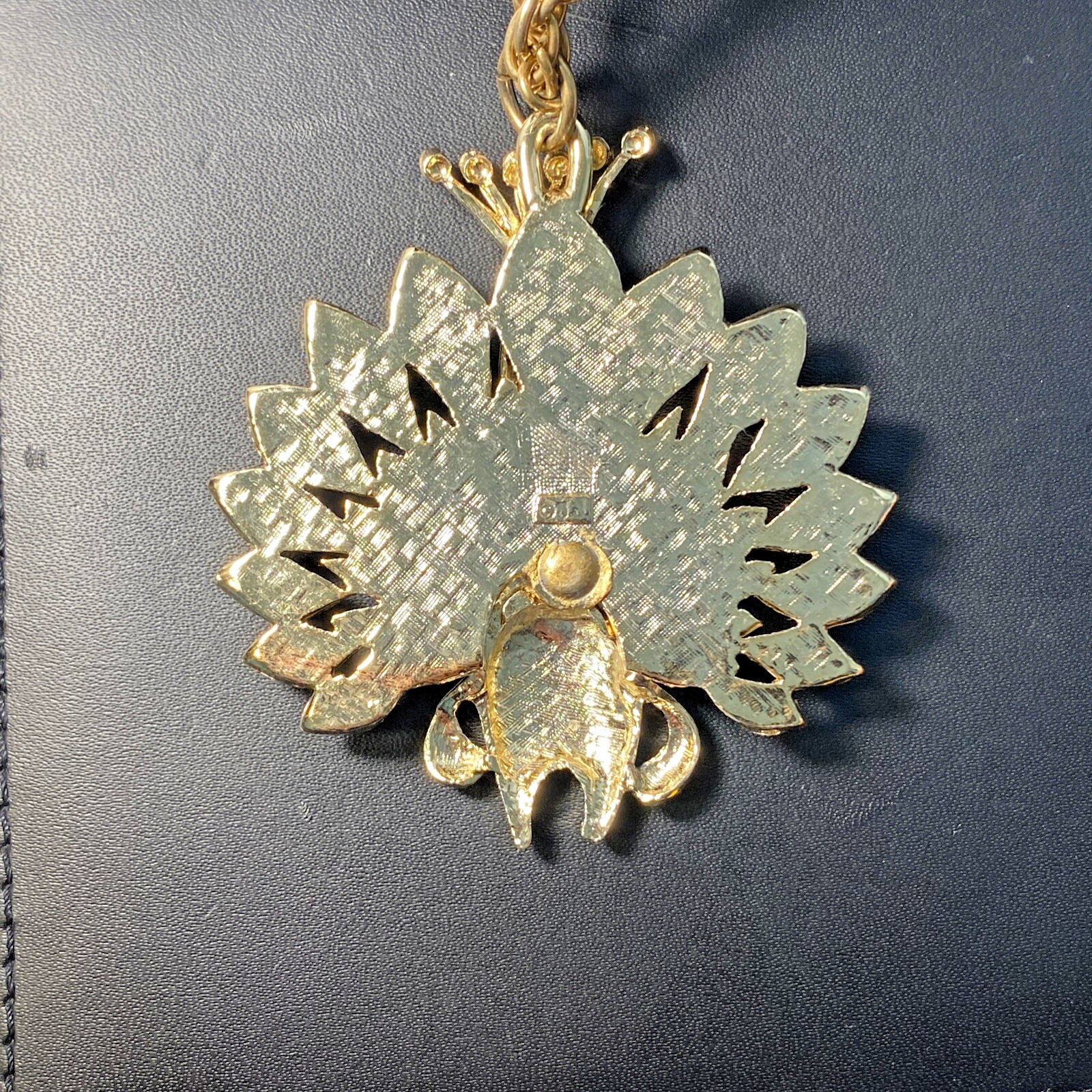 Vintage JJ Jonette Large Peacock Necklace & Pendant