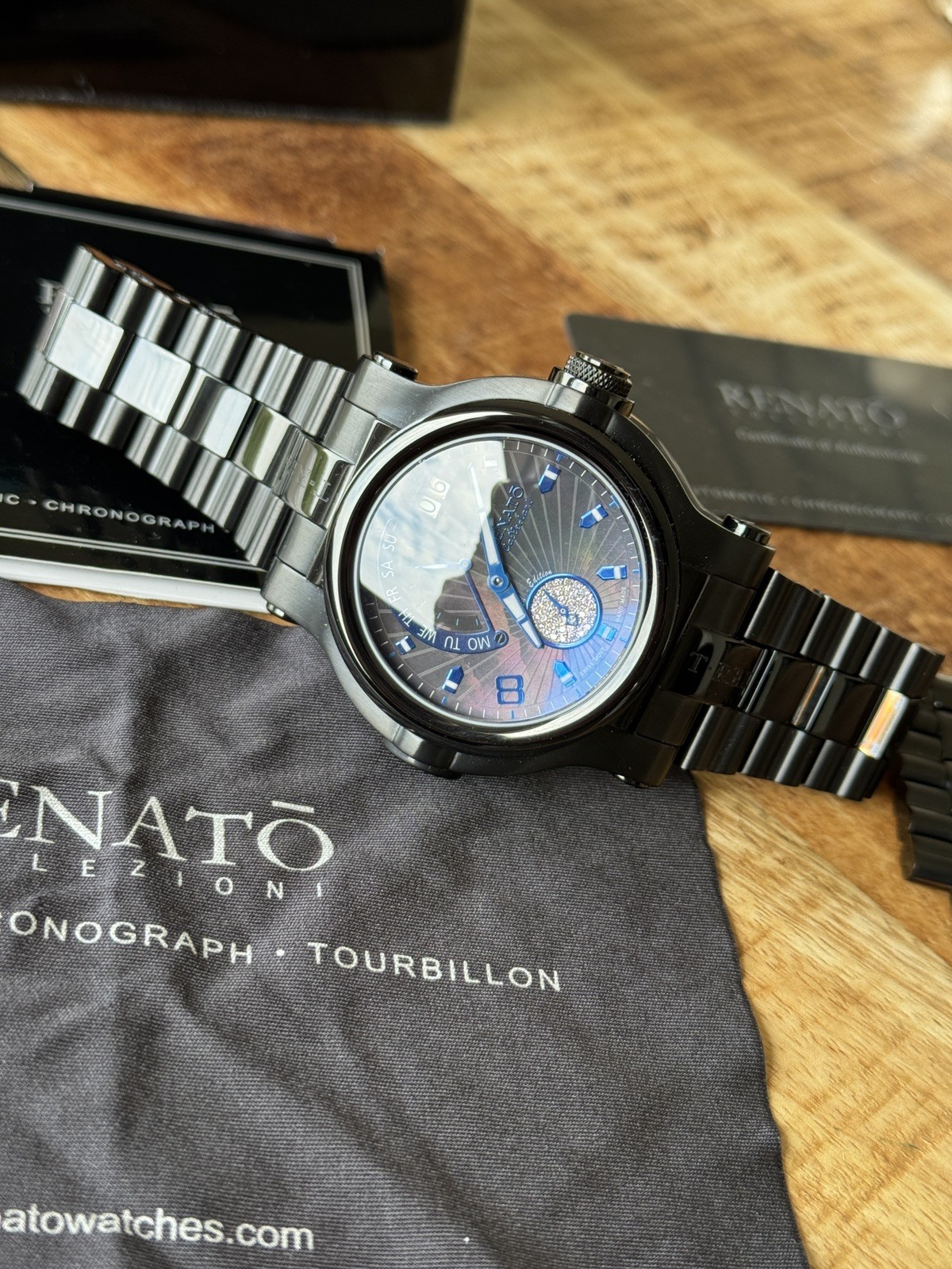 Renato T-Rex Watch Gunmetal Grey with Mother of Pearl Face And Diamonds