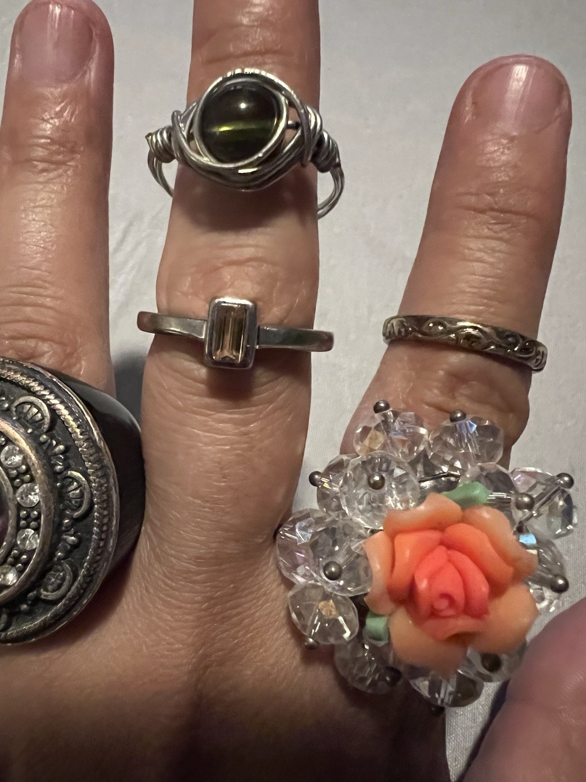 Earring and Ring Lot 1LB 3.6OZ 69 Items New And Used