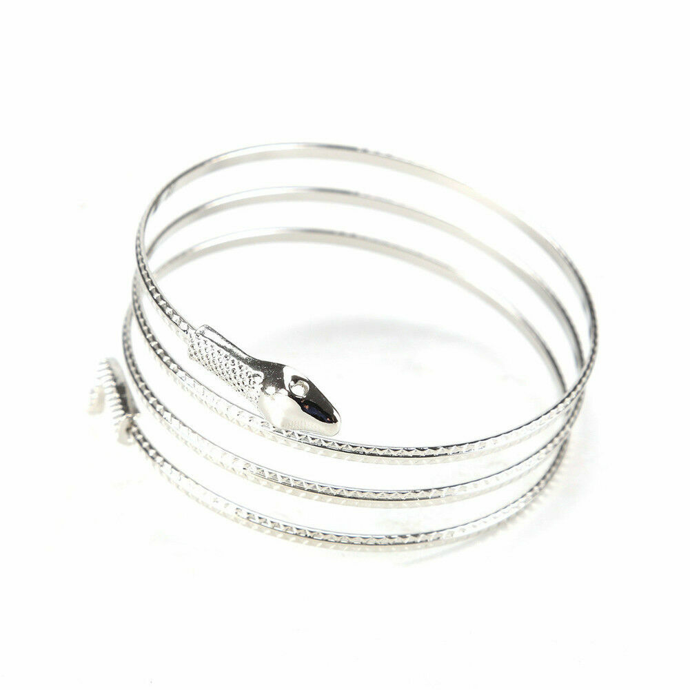 Elegant Unique 925 Sterling Silver New Charms Snake Design Bracelet Bangle Cuff