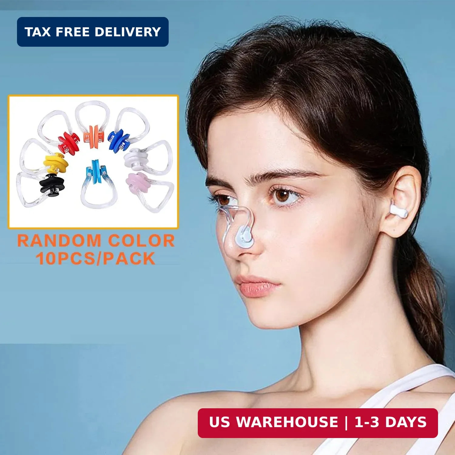 Linwnil 10Pcs Nose Clip for Swimming Nose Plugs for Kids and Adults Multi-Color