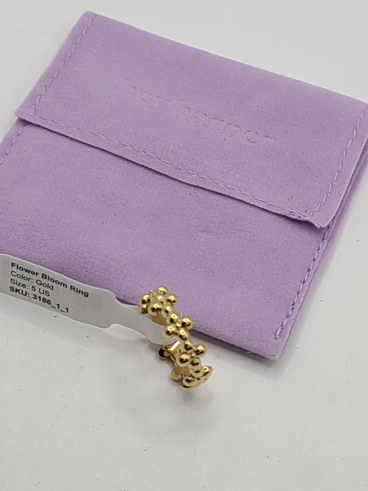 Hey Harper Flower Bloom Ring 14K gold PVD sz 5