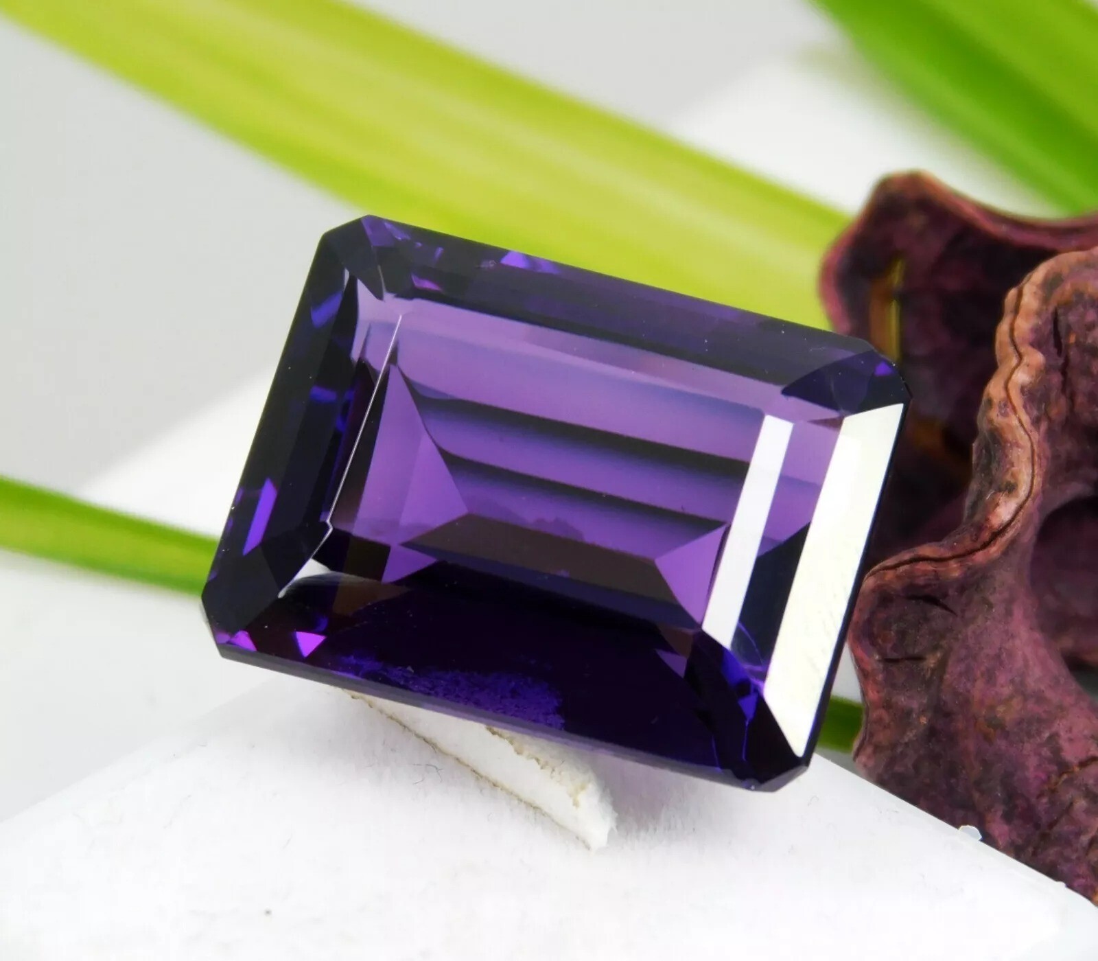 VVS Amethyst Deep Purple Emerald Cut 20-22 Ct Loose Natural For Jewelry Gemstone