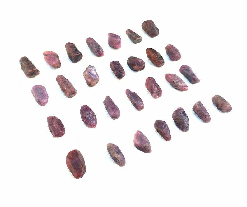 Unique 10 Pieces Untreated Natural Ruby Pencil Shape Rough Gemstone 6×10-9×20 MM