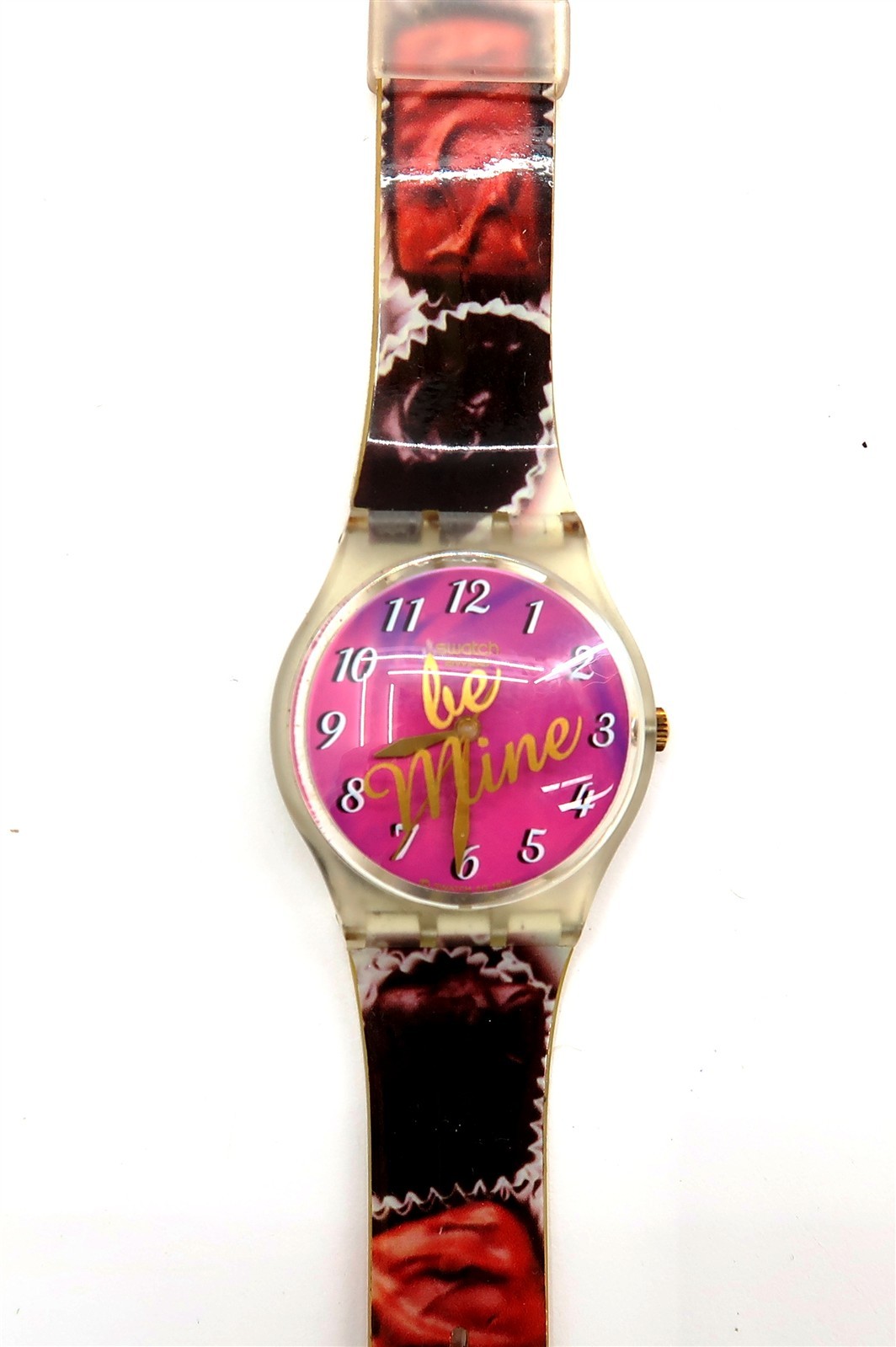 NEW Swatch Watch BE MINE GK291 with Case and Papers 1999 NOS Gents New Battery