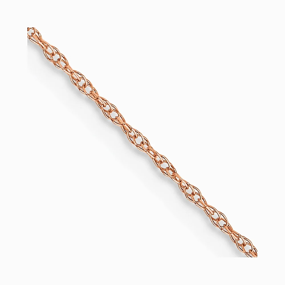 10K Rose Gold .6 Mm Carded Cable Rope Chain Necklace 16″-24″