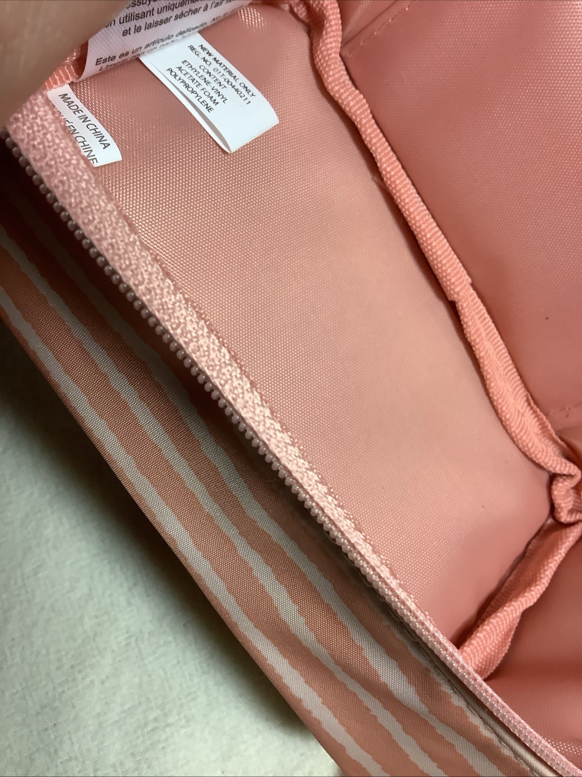 Thirty One Portable/Travel Jewelry Pouch/ Case Peach Stripes EUC